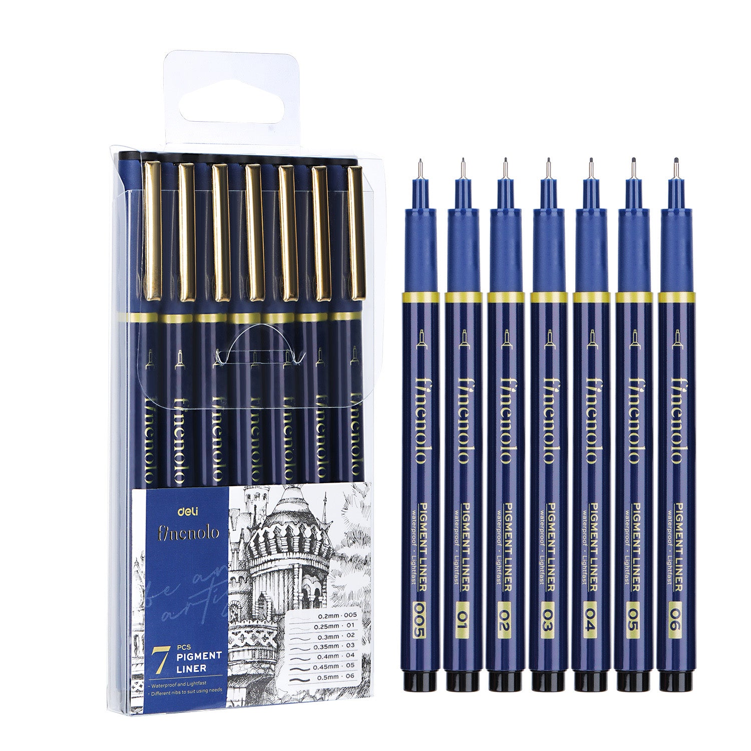 SET 7 BUC LINER GRAFIC (0.2, 0.25, 0.3, 0.35,0.4, 0.45, 0.5MM) DELI SET 7 BUC LINER GRAFIC (0.2, 0.25, 0.3, 0.35,0.4, 0.45, 0.5MM) DELI